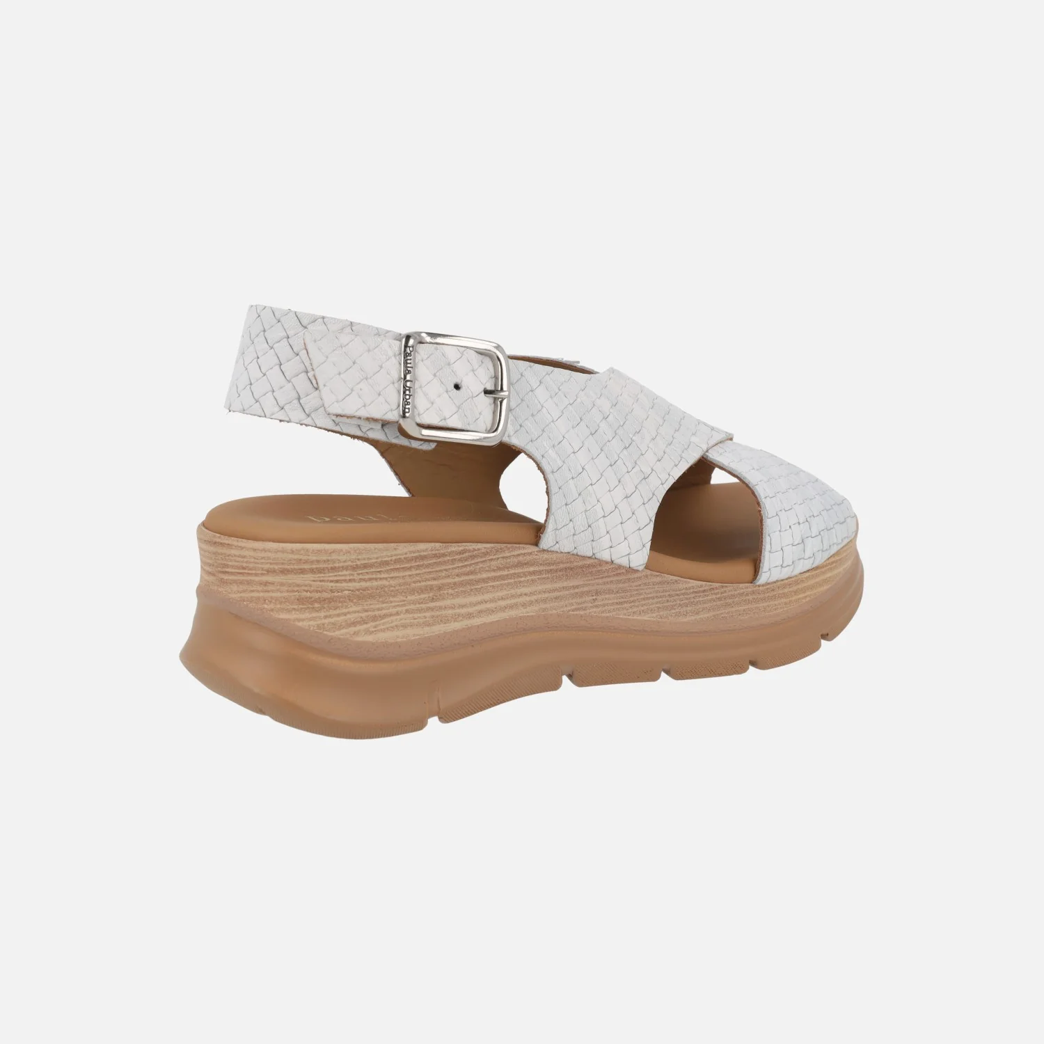 Sandalias blancas de piel efecto trenzado - Image 4