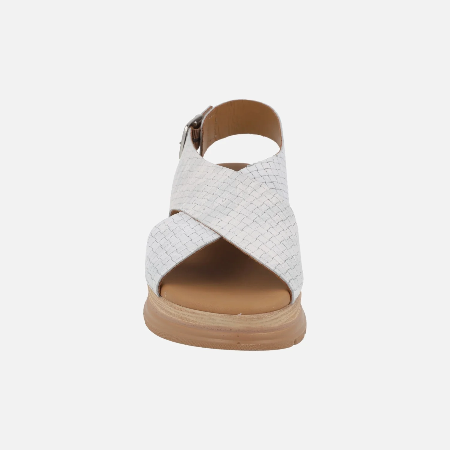 Sandalias blancas de piel efecto trenzado - Image 5
