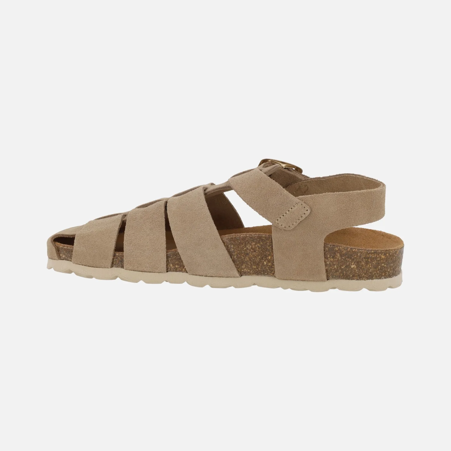 Sandalias cangrejeras bio en serraje beige taupe - Image 3