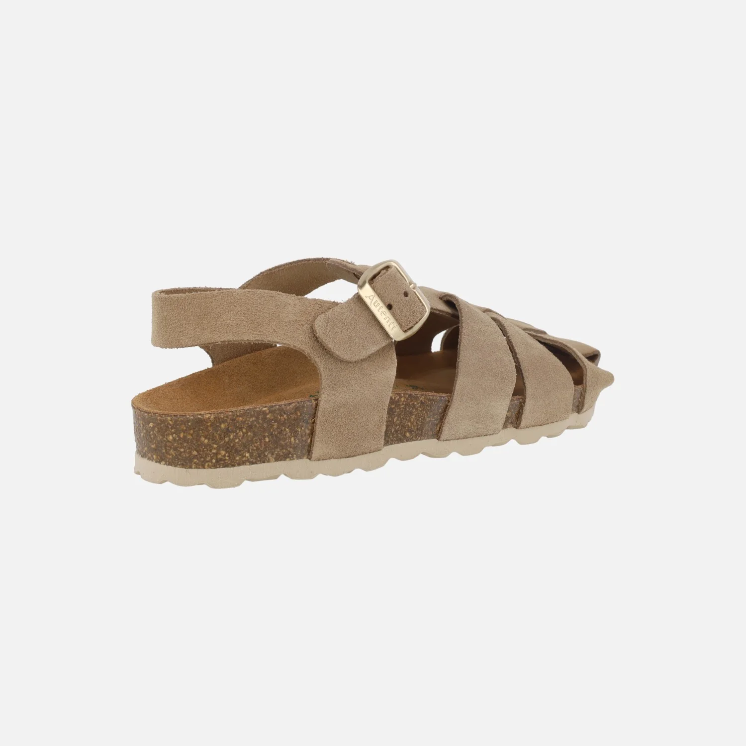Sandalias cangrejeras bio en serraje beige taupe - Image 4