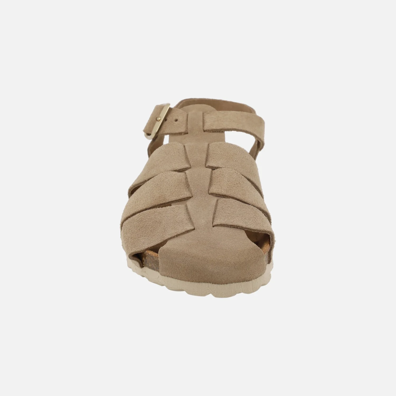 Sandalias cangrejeras bio en serraje beige taupe - Image 5