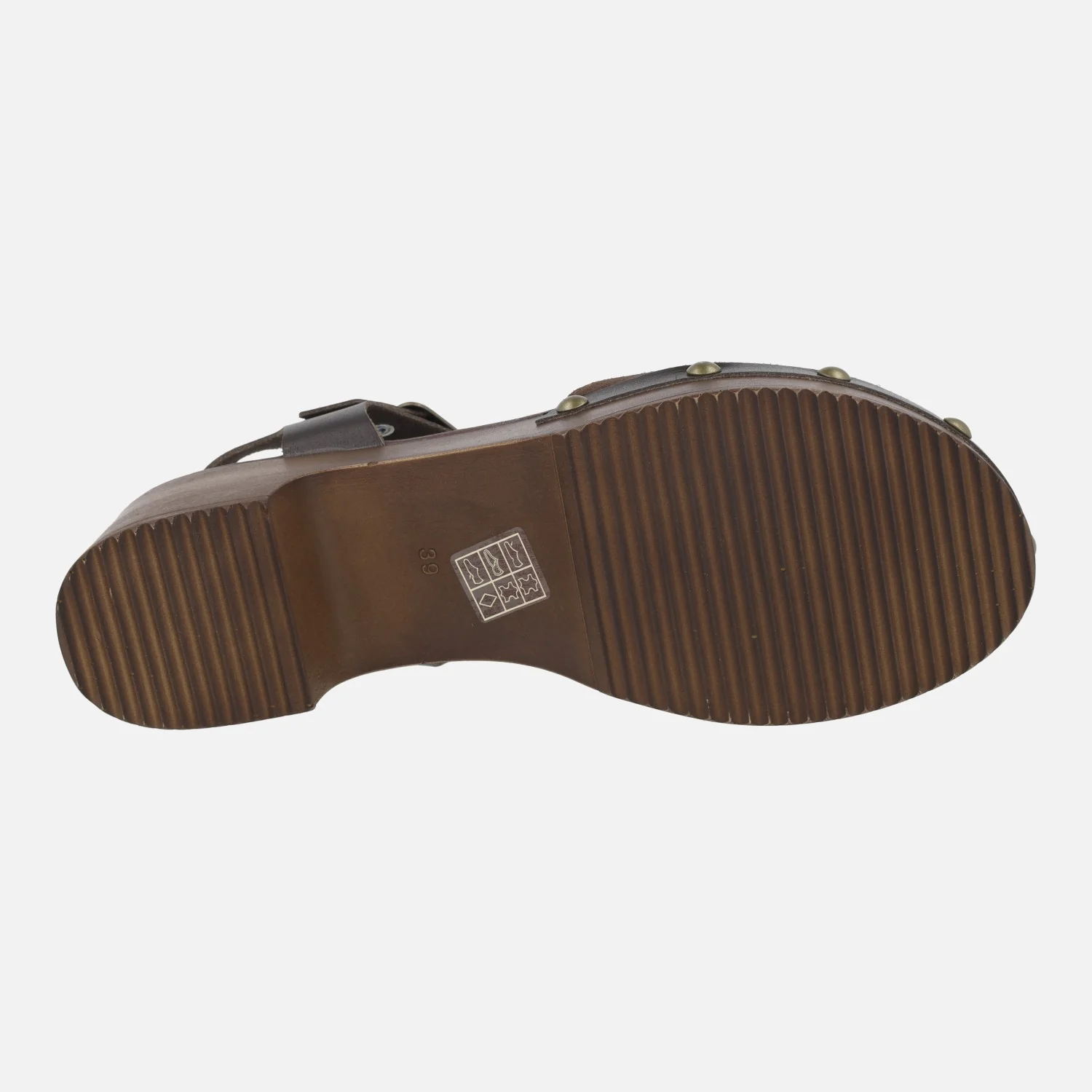 Sandalias cerradas de puntera en piel y ante marrón con plataforma - Image 6