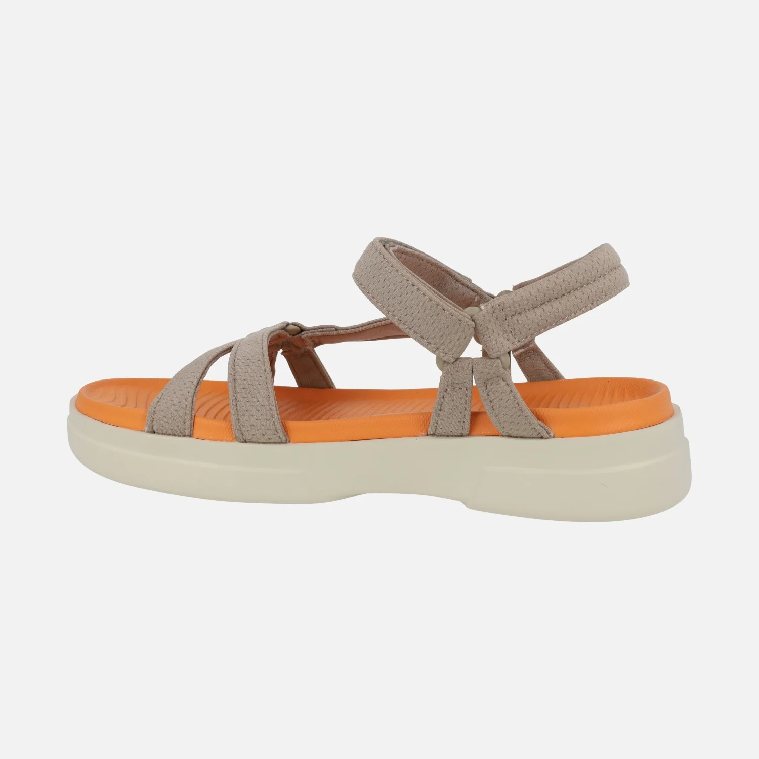 Sandalias Claire en tejido taupe con cierre de velcros - Image 3