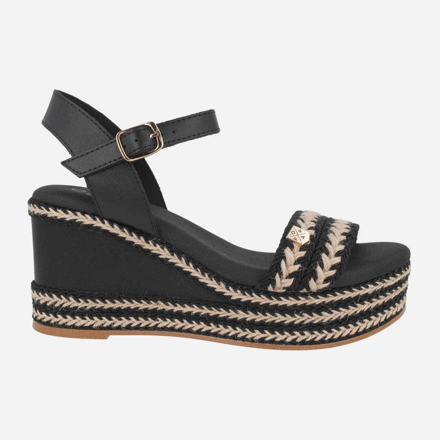 Sandalias combinadas Arambol con pulsera al tobillo y cuña