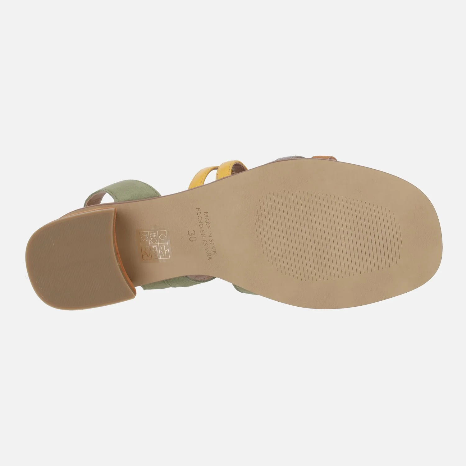 Sandalias combinadas de ante y piel con tacón bajo - Image 12