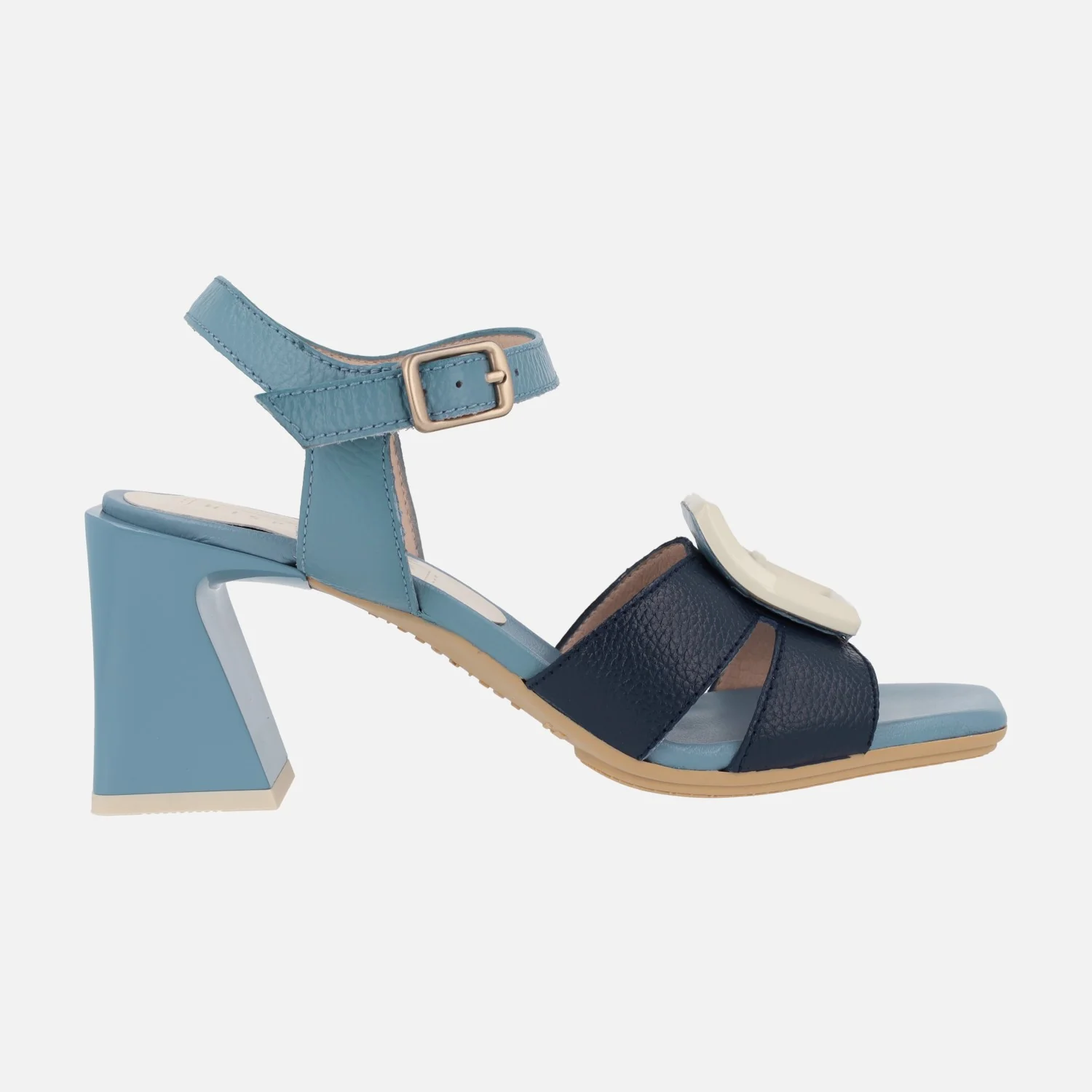 Sandalias combinadas de piel con adorno de hebilla - Image 11