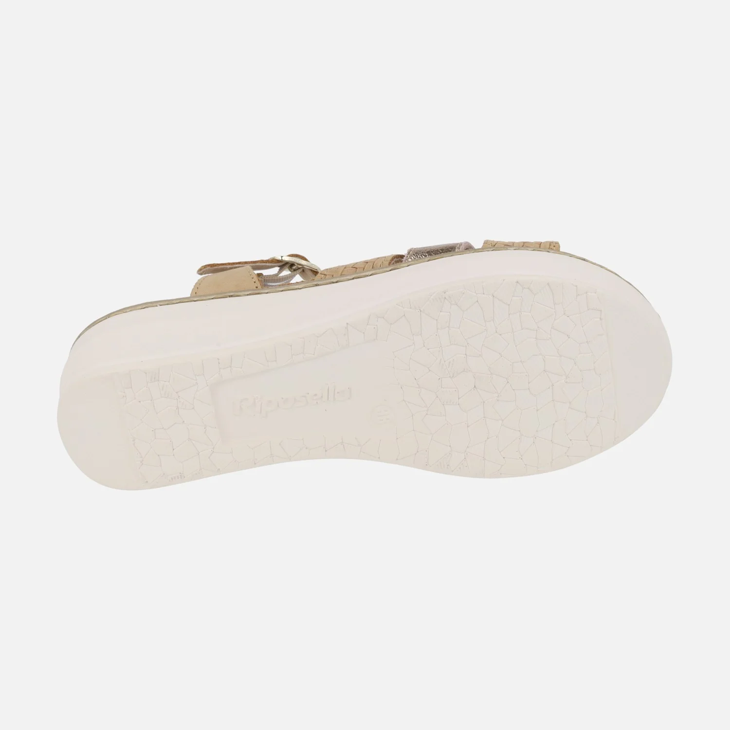 Sandalias combinadas de piel con cuña y pulsera al tobillo - Image 6