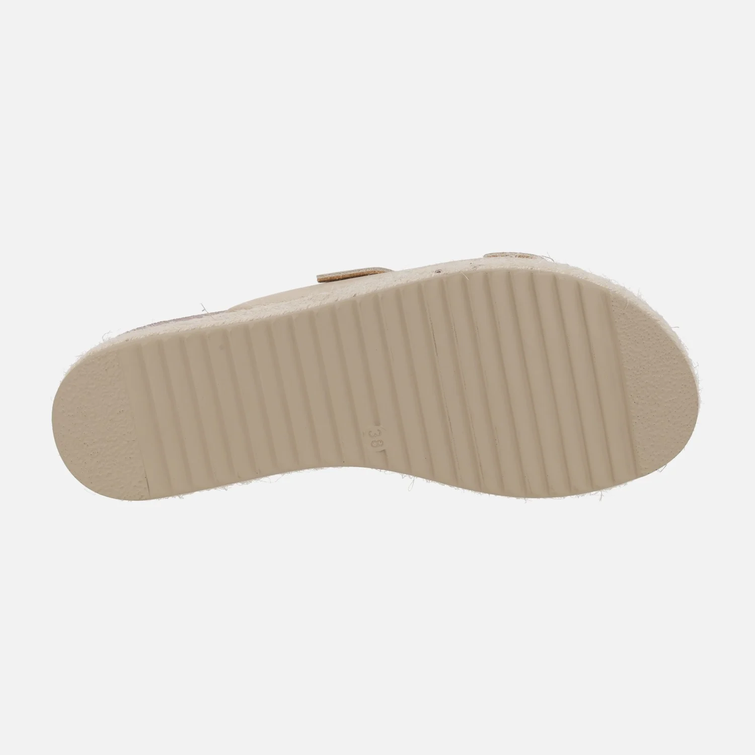 Sandalias con doble hebilla dorada y plataforma combinada con yute - Image 6