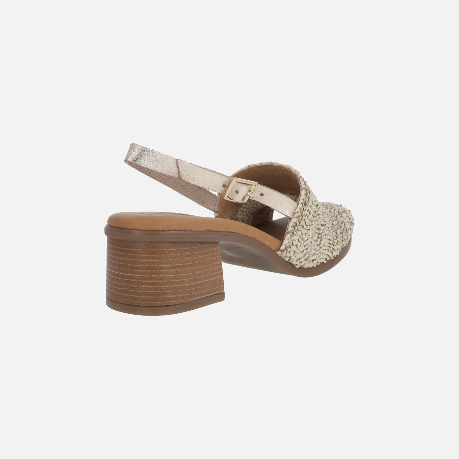 Sandalias con pala ancha en entramado efecto rafia y tira al talón - Image 11