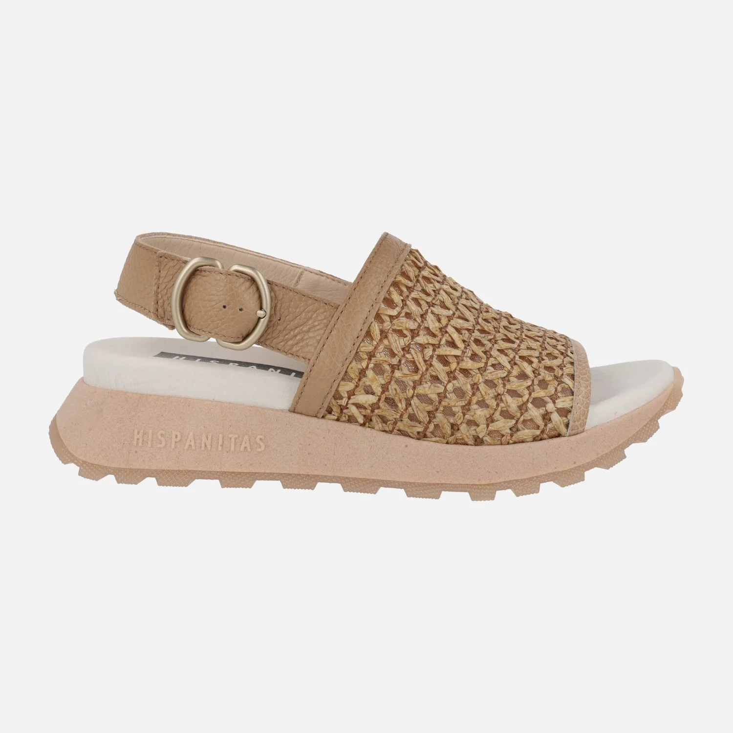 Sandalias con tira ancha de rafia y tira al talón con hebilla - Image 7