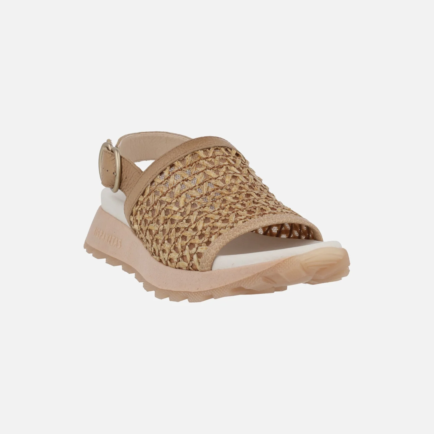 Sandalias con tira ancha de rafia y tira al talón con hebilla - Image 8