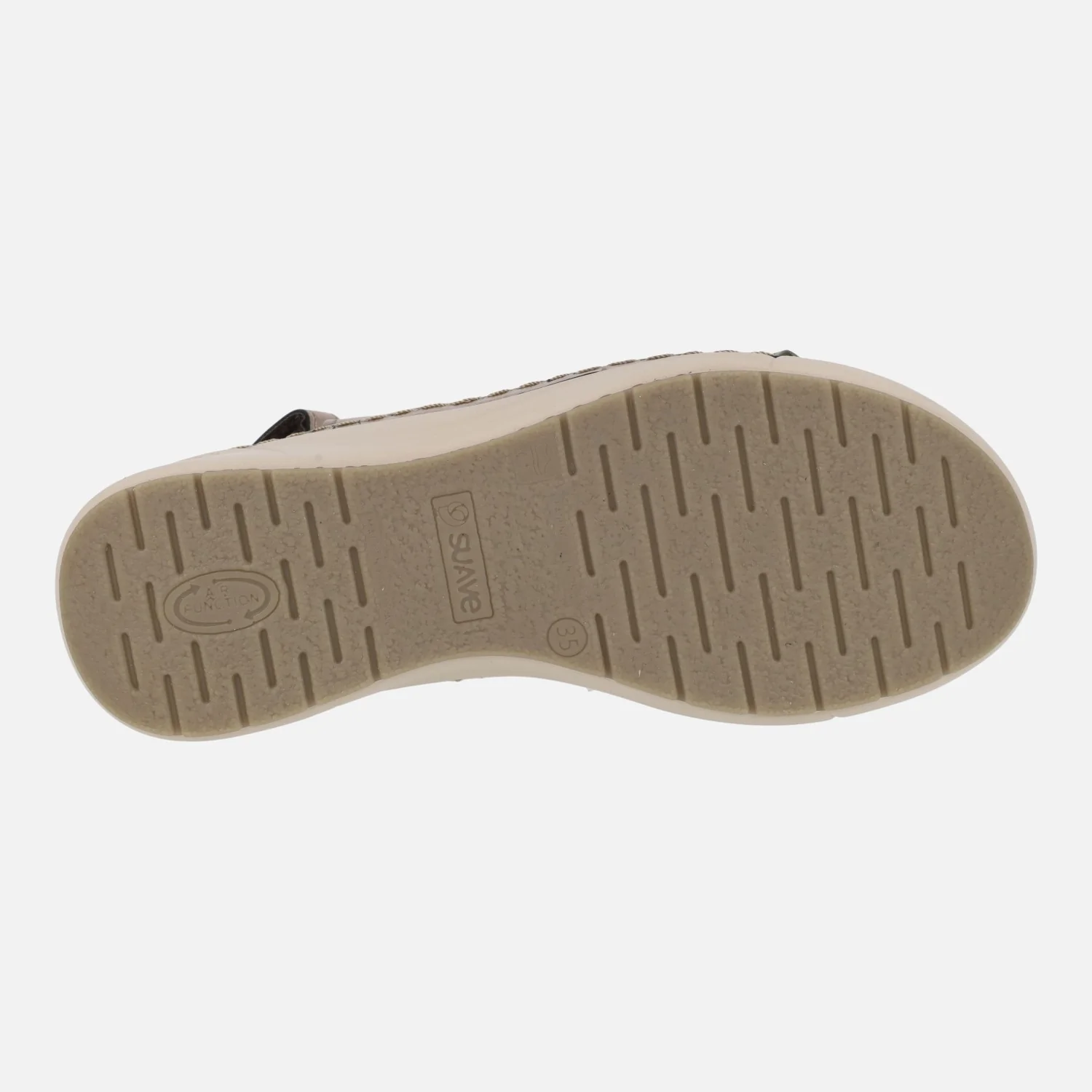 Sandalias confort combinadas en beige y verde con cierre de velcro - Image 5