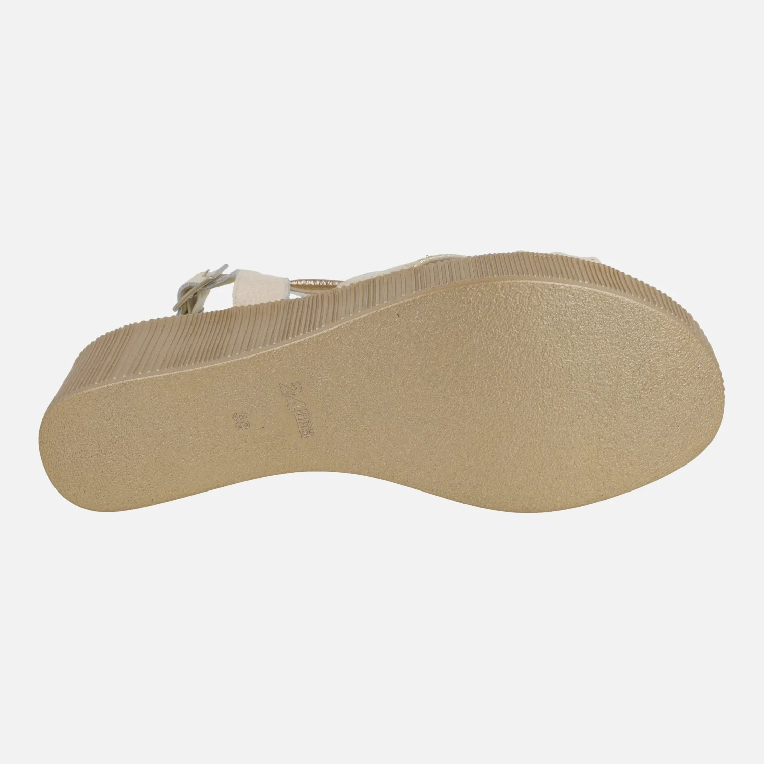 Sandalias confort de cuña alta con tiras anchas y detalles metalizados - Image 6