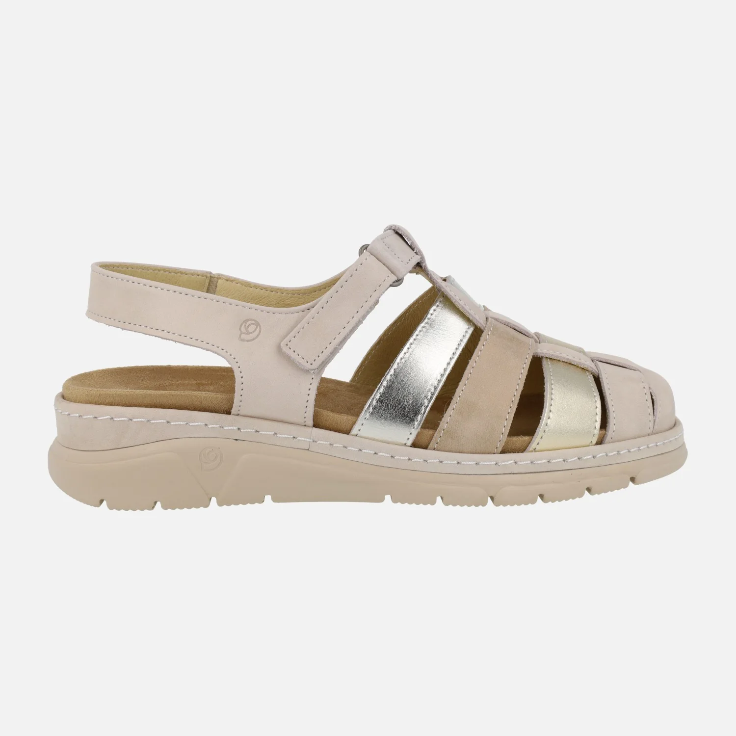 Sandalias confort de piel con cierre de velcros