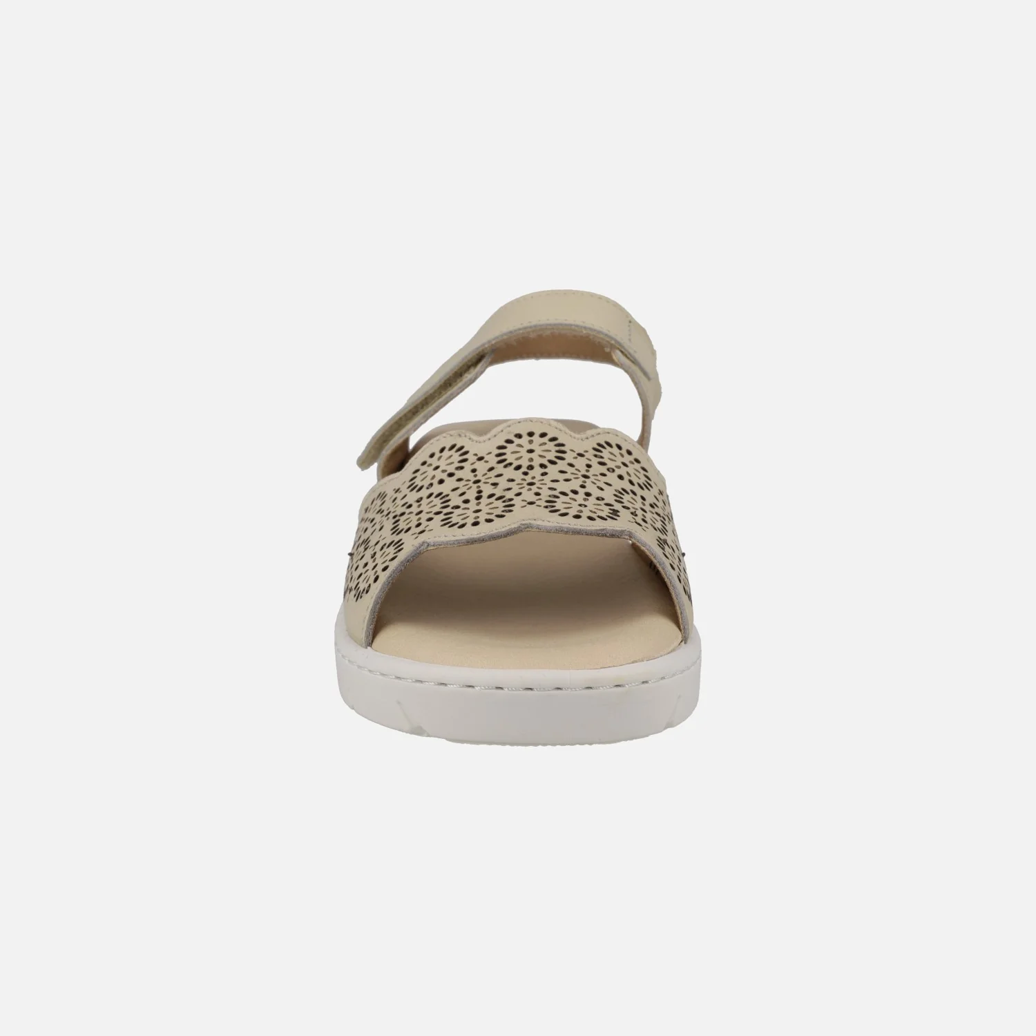 Sandalias confort de piel con pala troquelada y velcro - Image 5