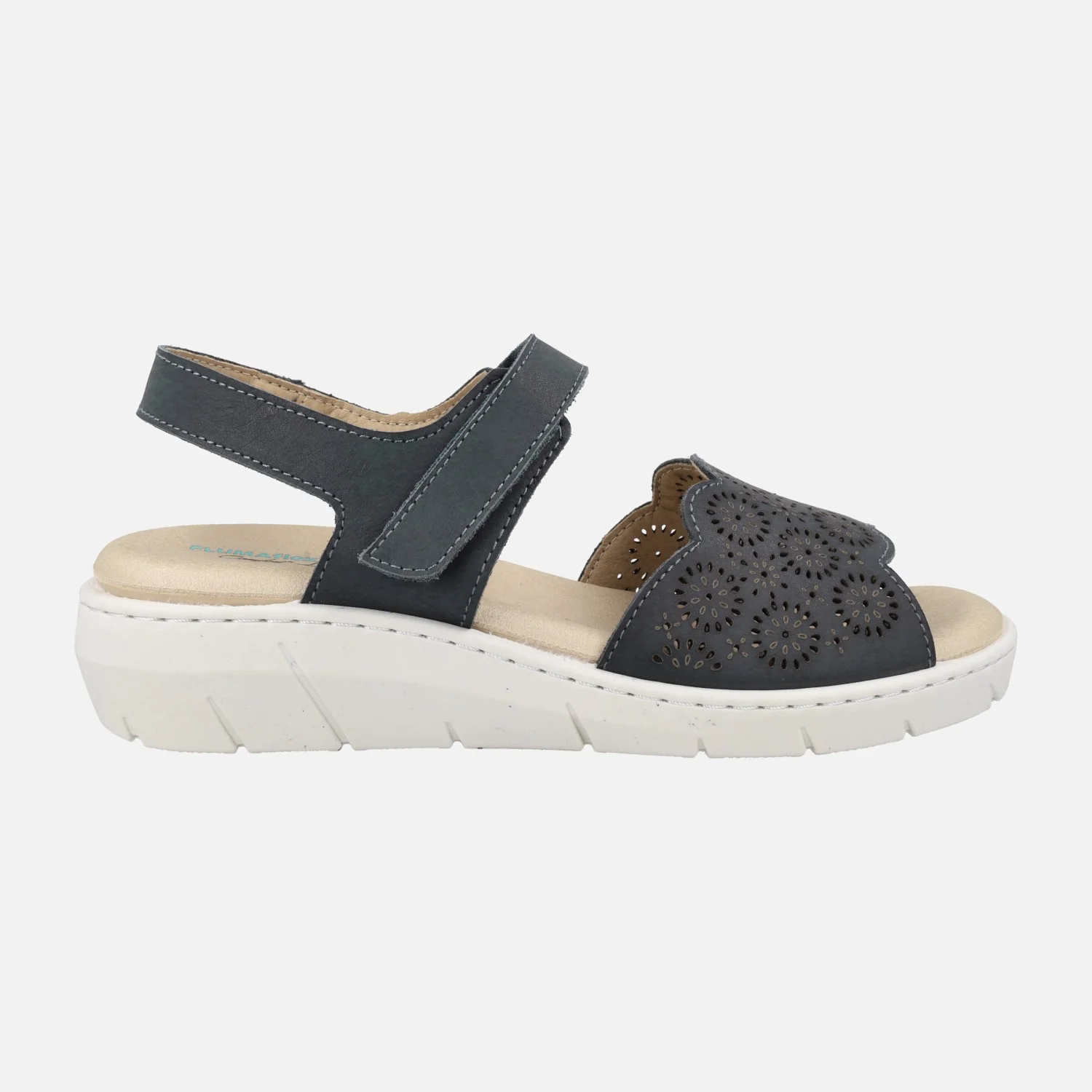 Sandalias confort de piel con pala troquelada y velcro - Image 7