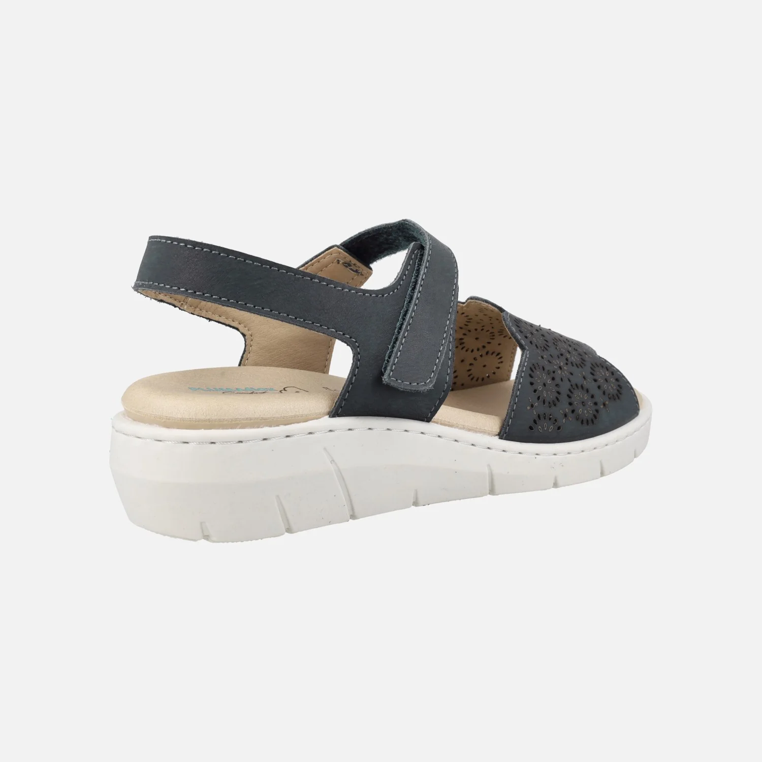 Sandalias confort de piel con pala troquelada y velcro - Image 9
