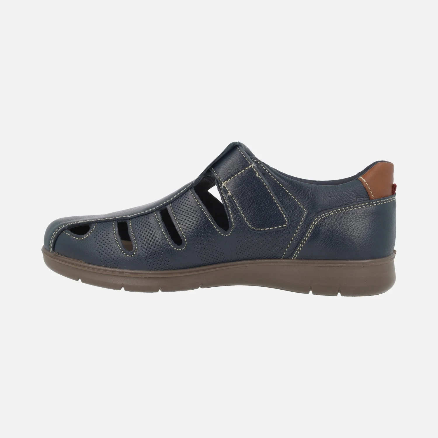 Sandalias confort de piel para hombre con cierre de velcro - Image 3