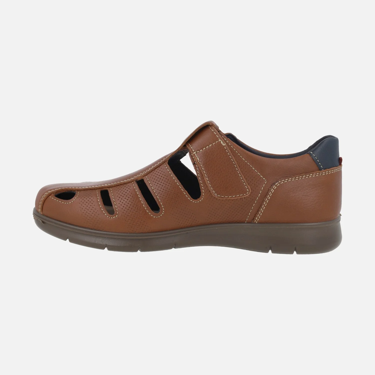 Sandalias confort de piel para hombre con cierre de velcro - Image 9