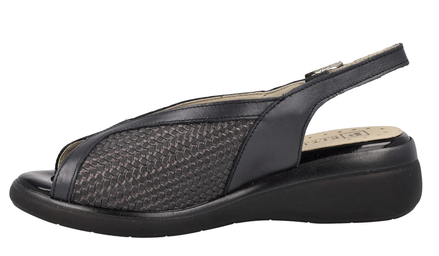 Sandalias confort en combinado negro para mujer - Image 3