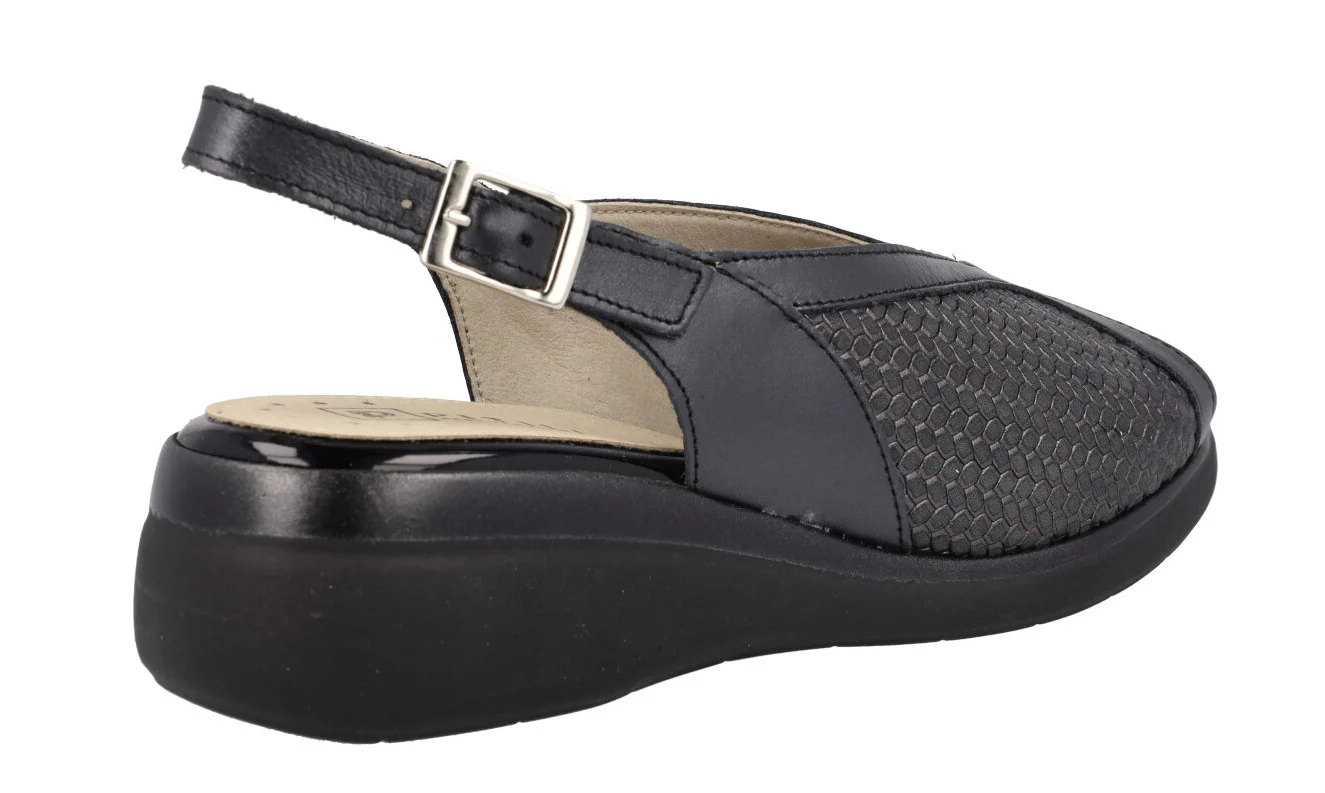 Sandalias confort en combinado negro para mujer - Image 4