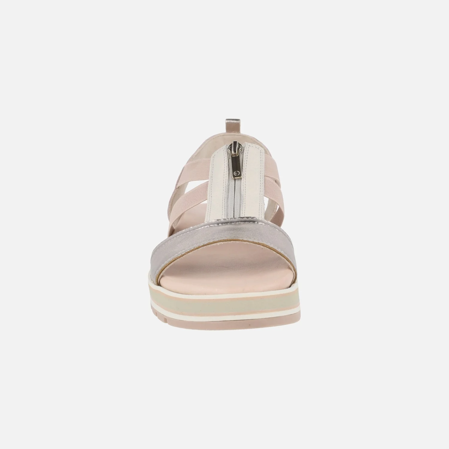 Sandalias confort en combinado rosa con cremallera y elásticos - Image 5