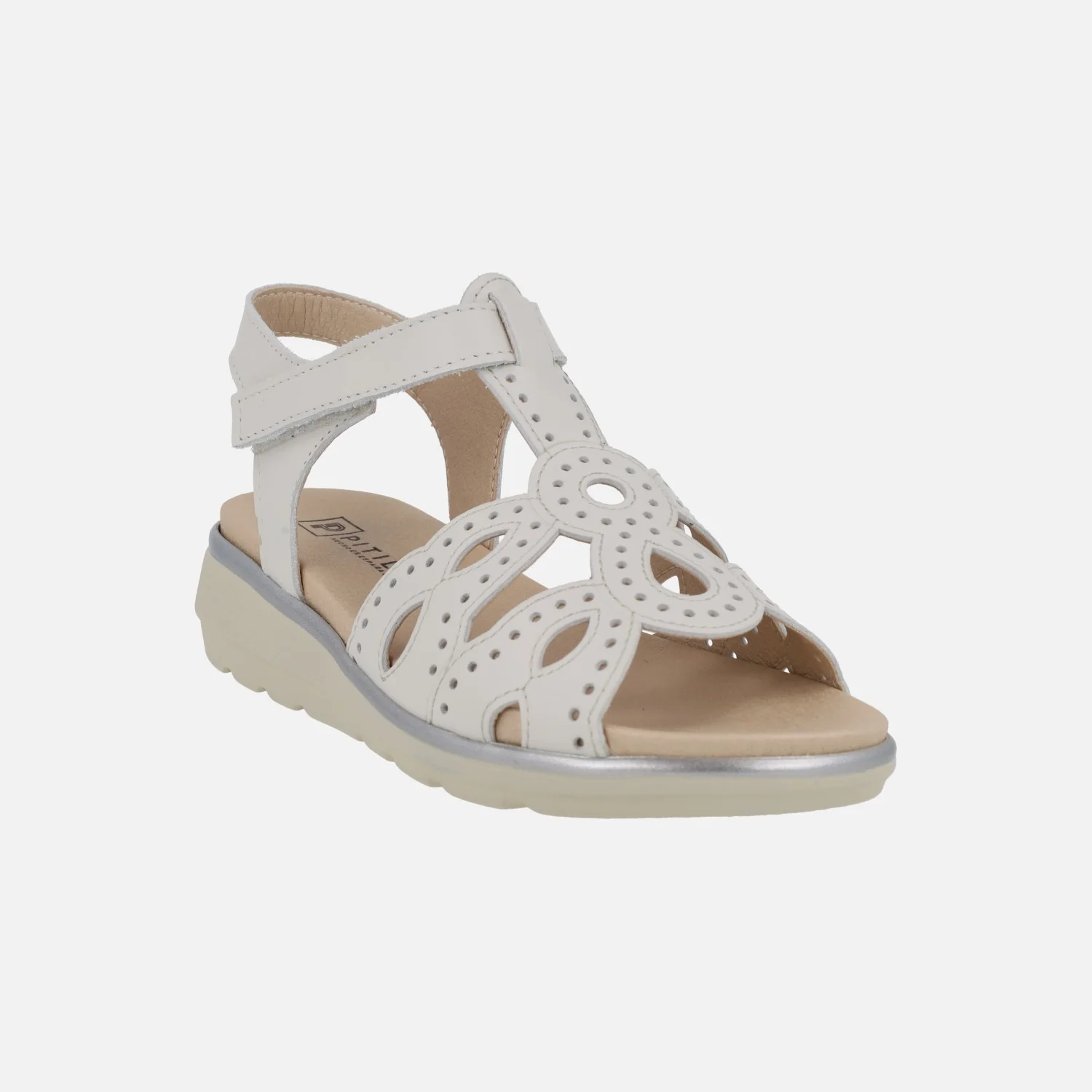 Sandalias confort en piel con detalle de picados y cierre de velcro - Image 8