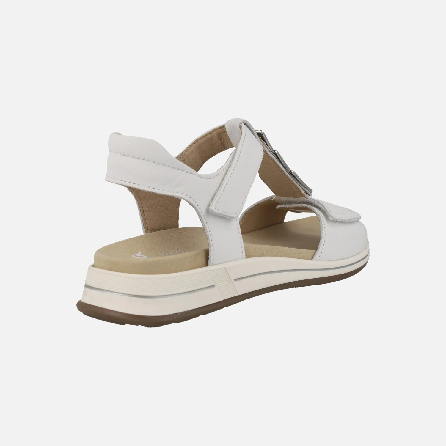 Sandalias confort en piel con cierre de velcros y adorno metálico - Image 4