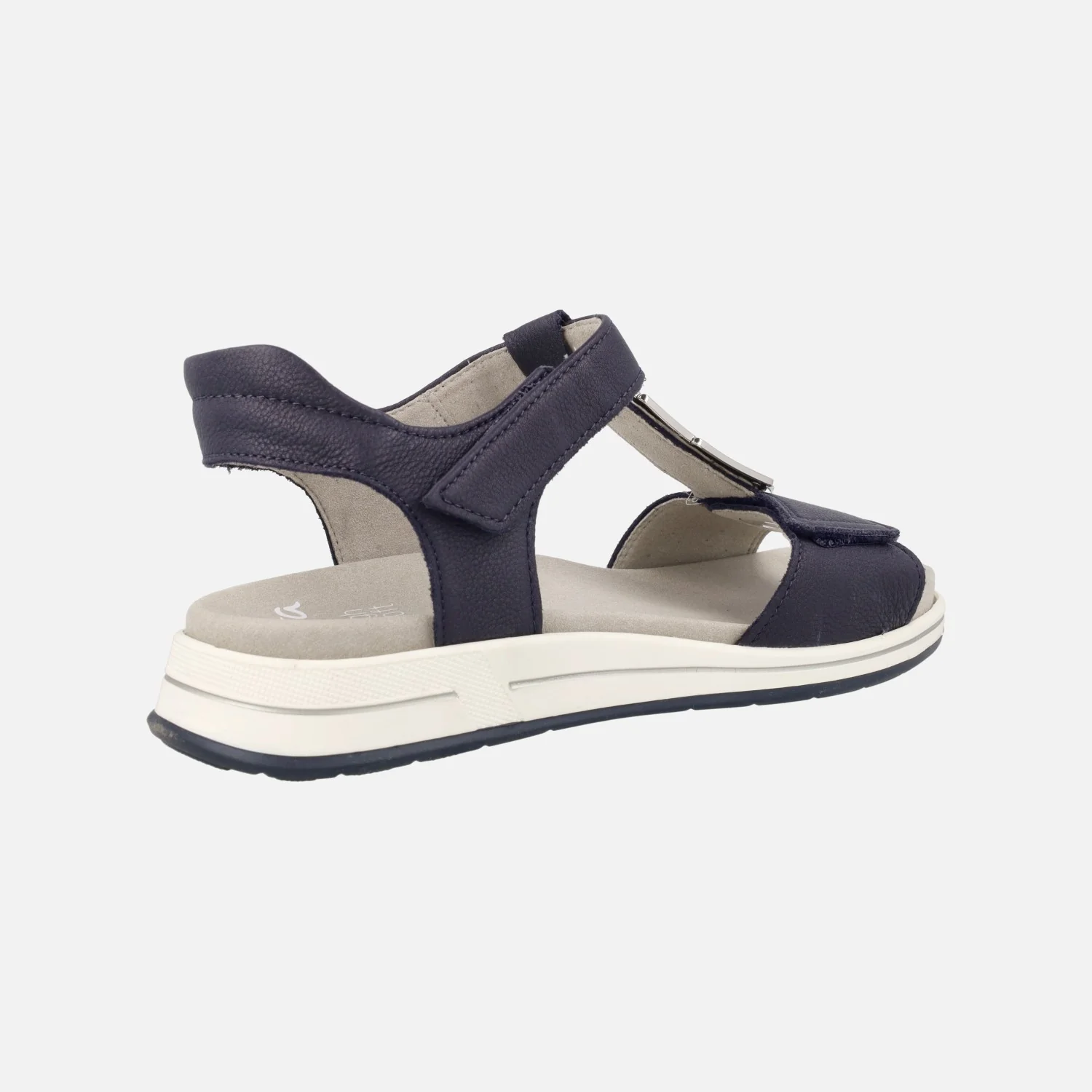 Sandalias confort en piel con cierre de velcros y adorno metálico - Image 9