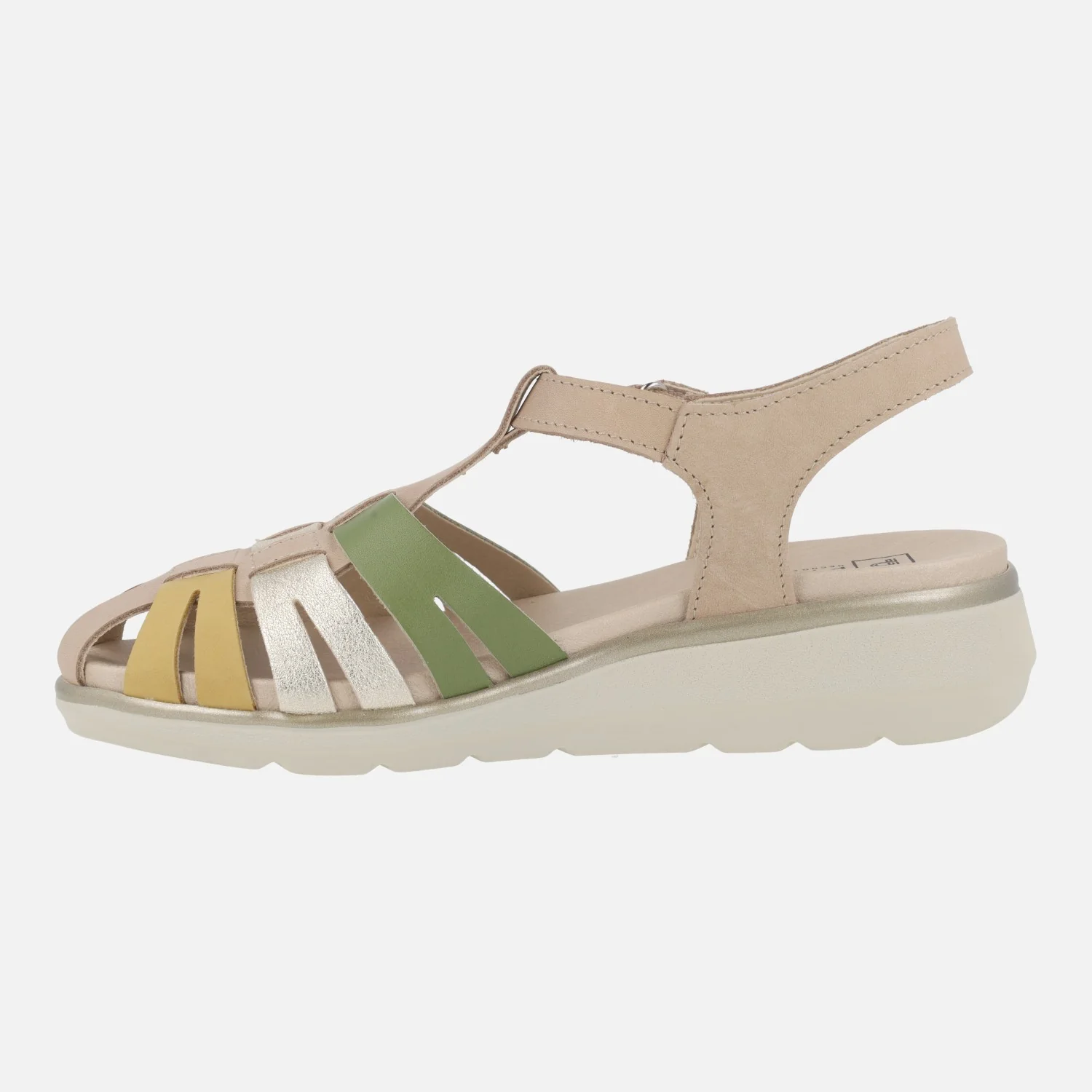 Sandalias confort en piel estilo cangrejeras con cierre de velcro - Image 3