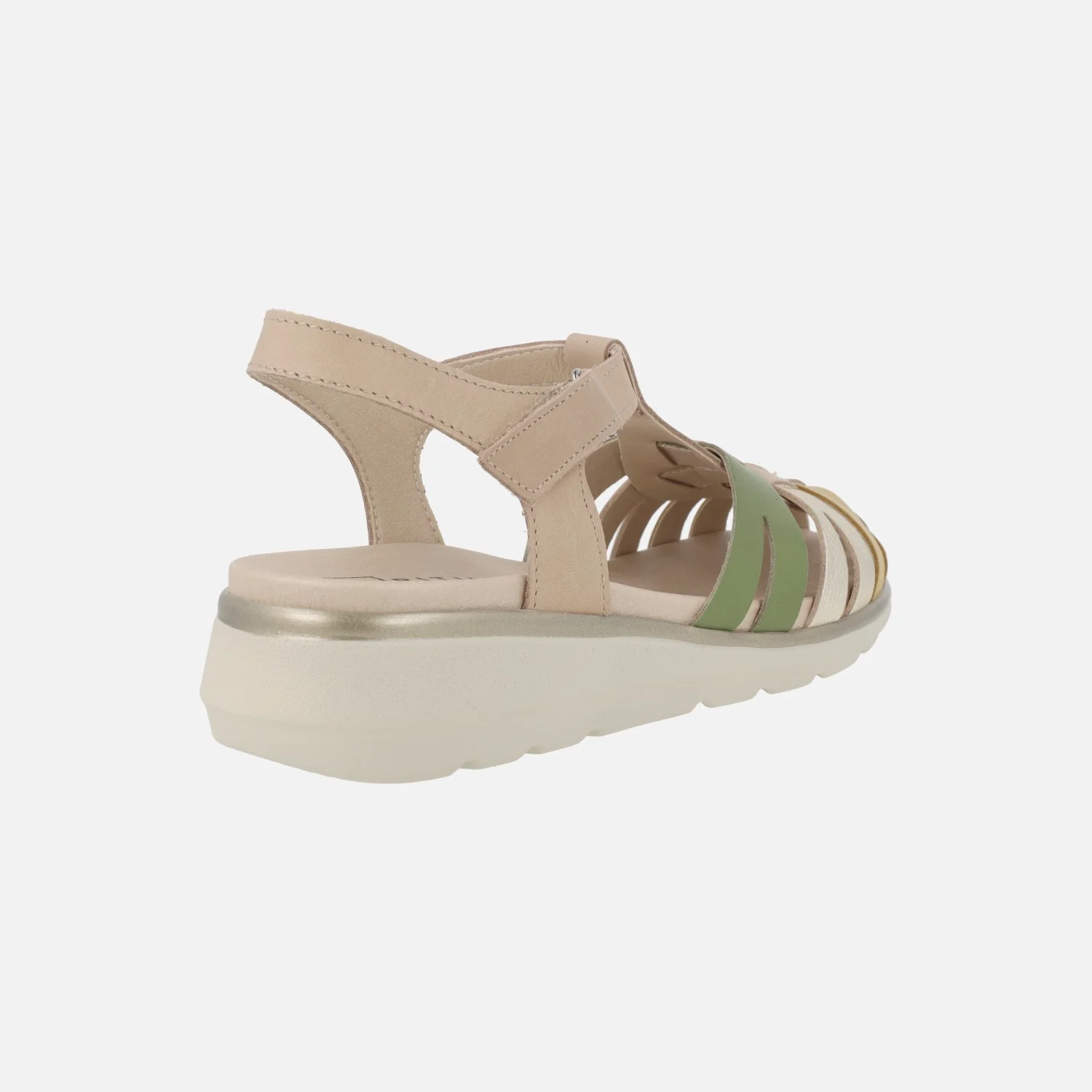 Sandalias confort en piel estilo cangrejeras con cierre de velcro - Image 4
