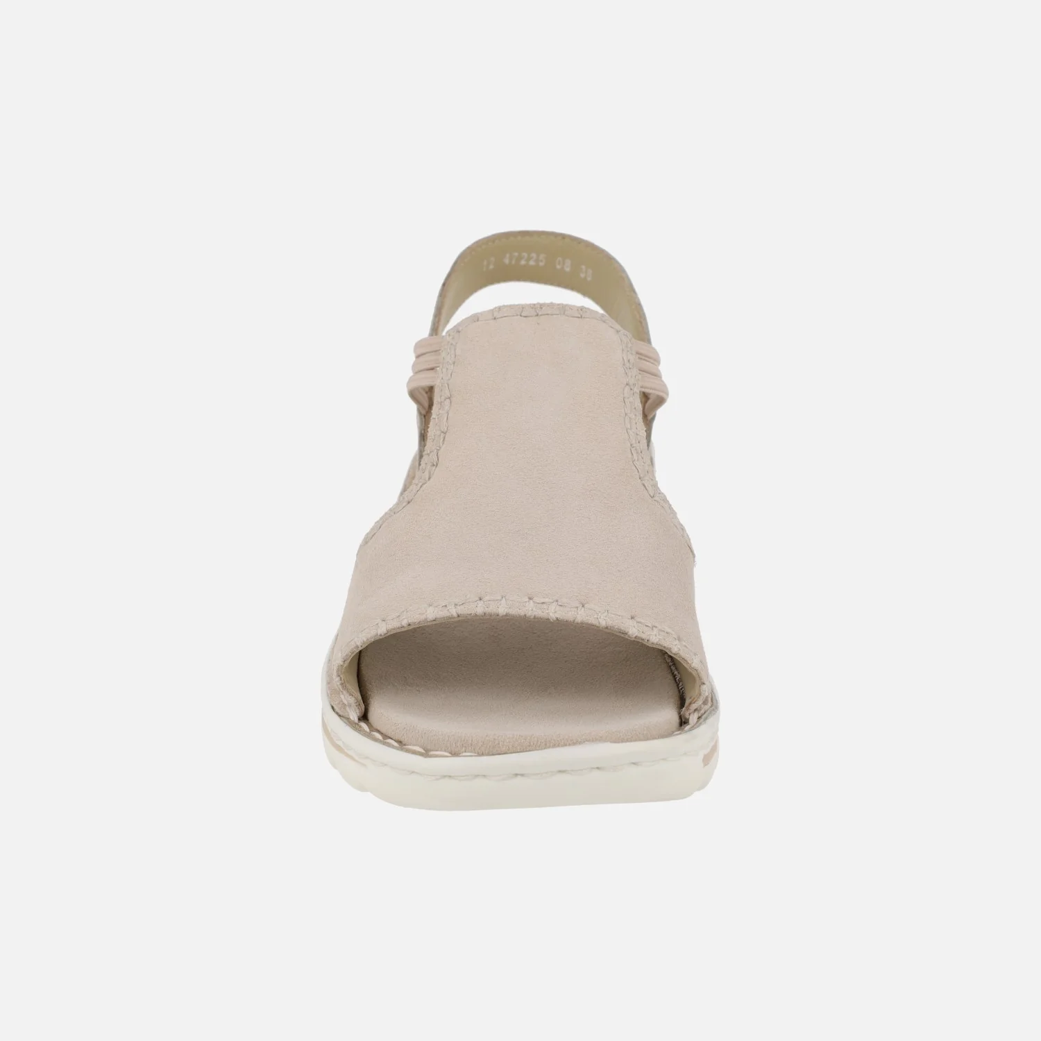 Sandalias confort en serraje beige con elásticos laterales - Image 5