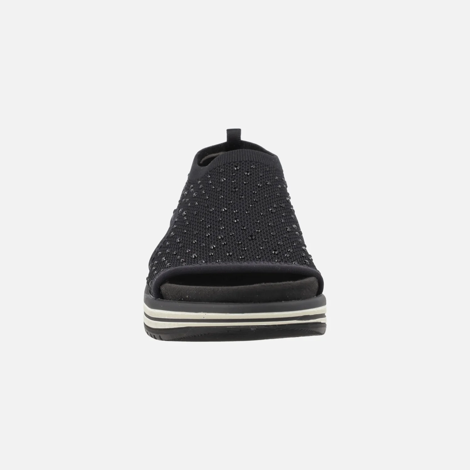 Sandalias confort en tejido elástico con detalles de strass - Image 11