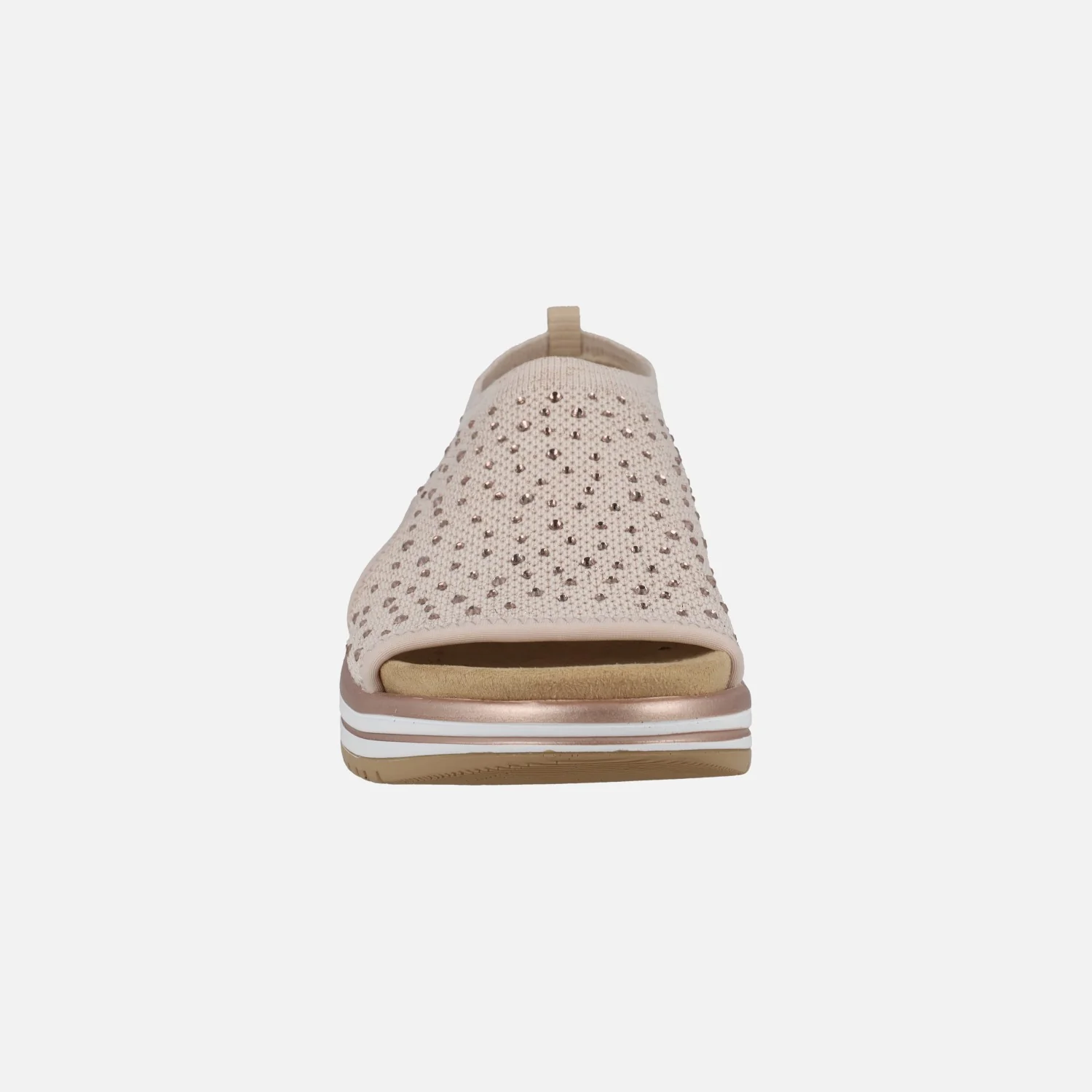 Sandalias confort en tejido elástico con detalles de strass - Image 5