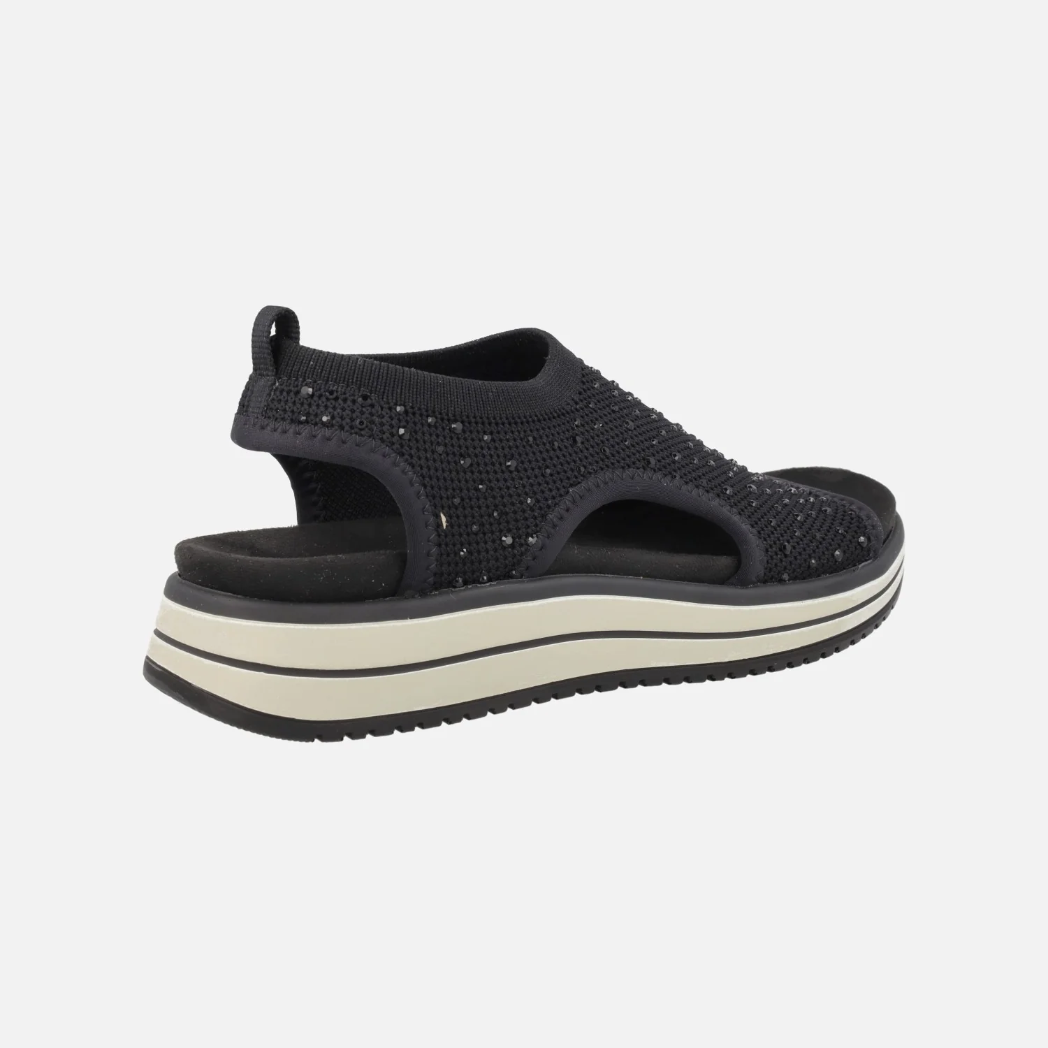 Sandalias confort en tejido elástico con detalles de strass - Image 9