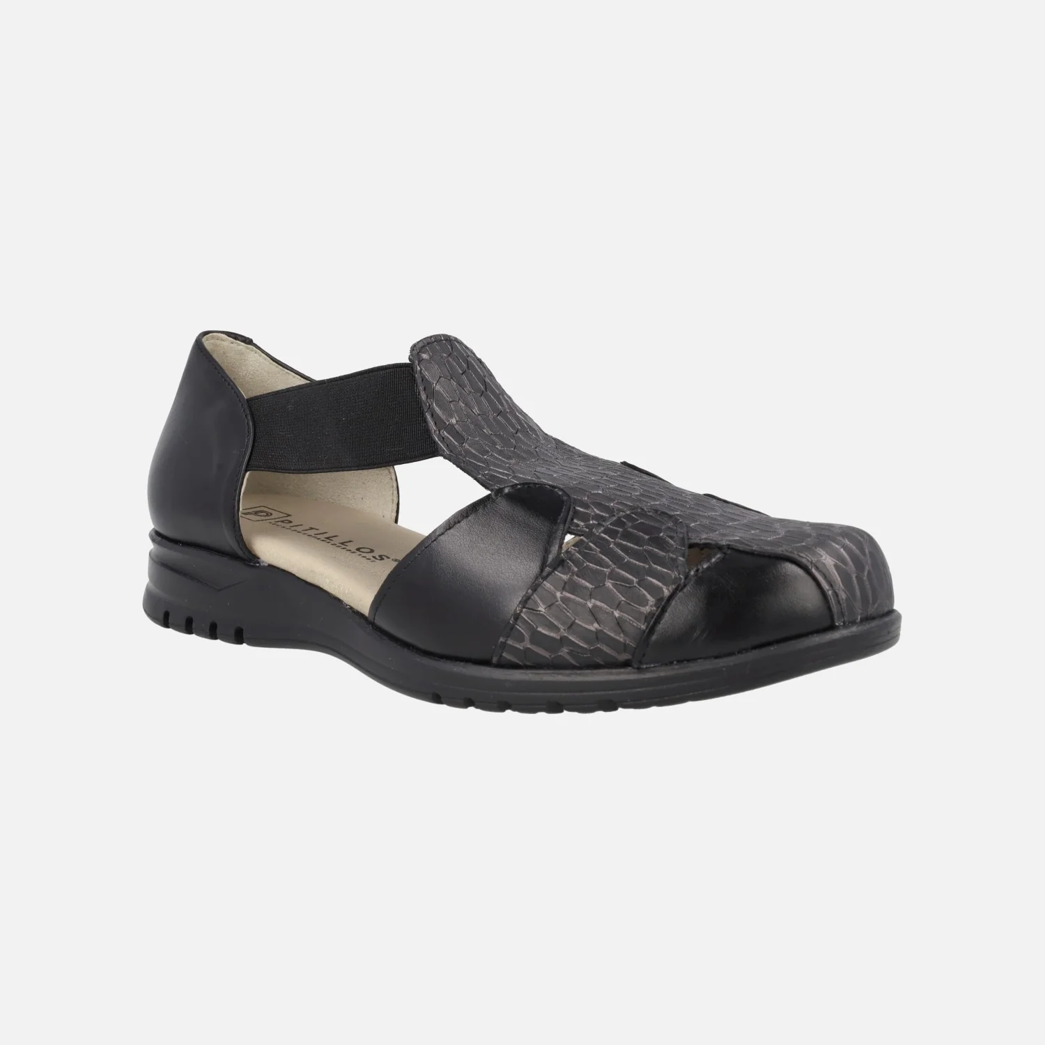 Sandalias confort negras de piel estilo cangrejeras - Image 2