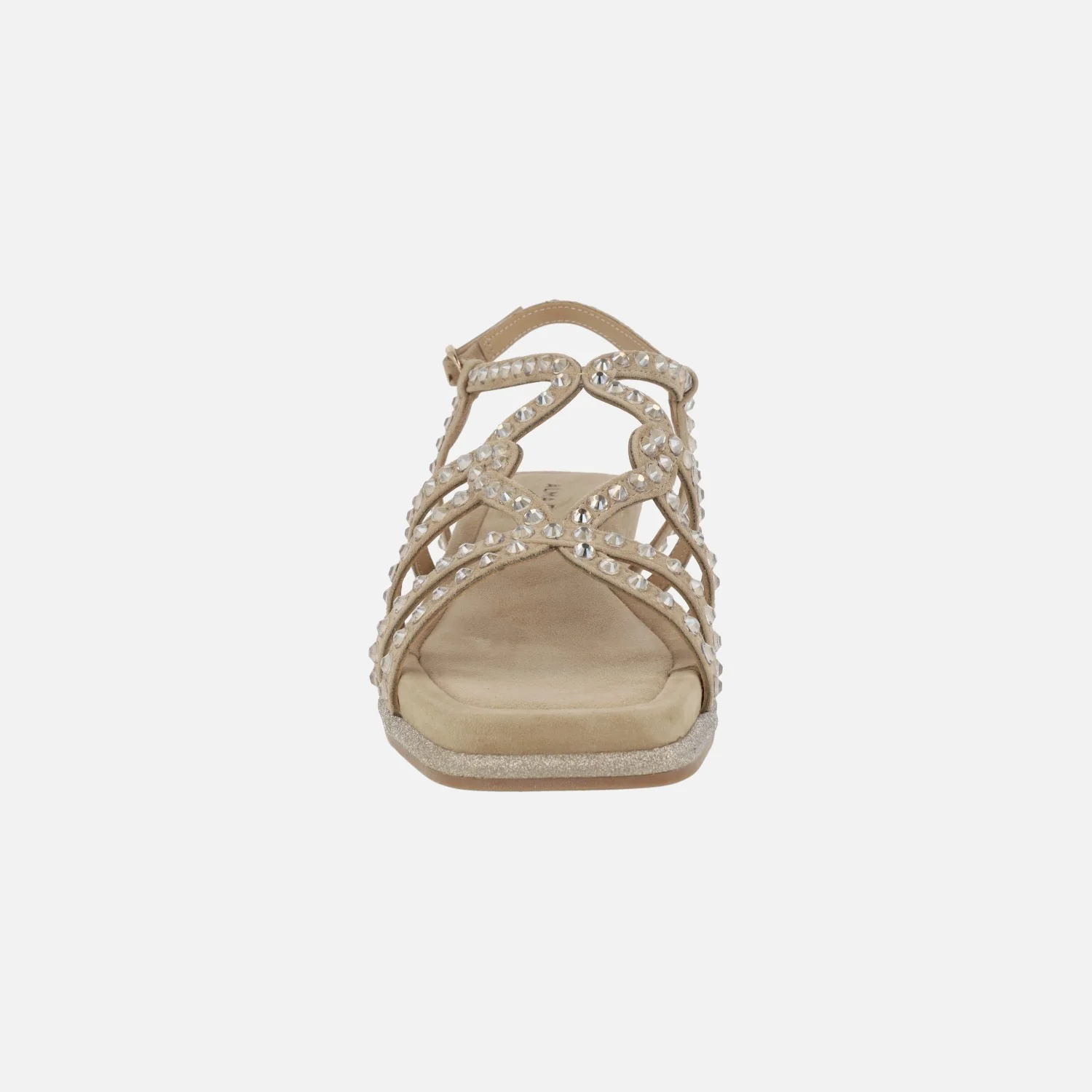 Sandalias de ante beige con cobertura de strass - Image 5
