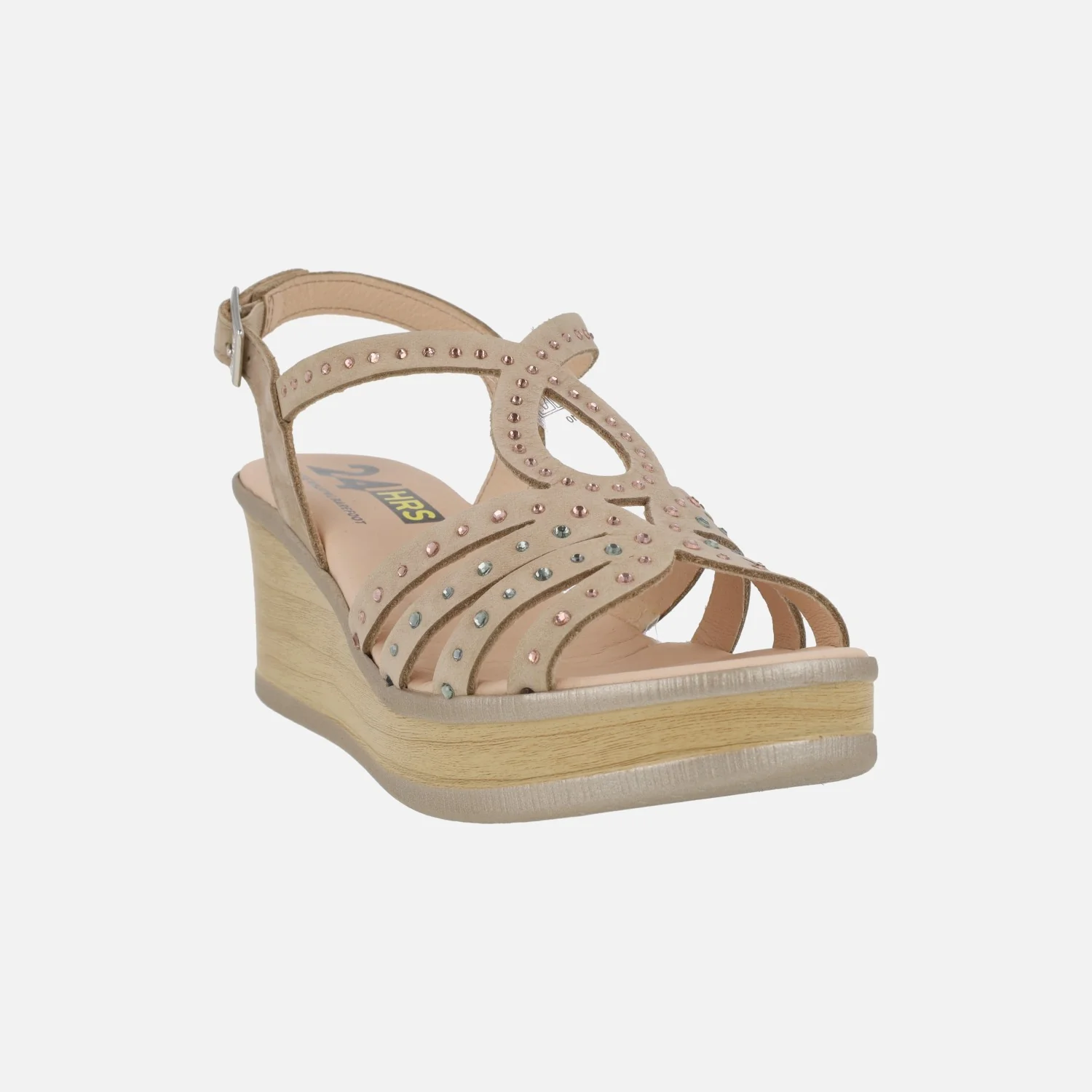 Sandalias de ante con plataforma y strass de colores - Image 2