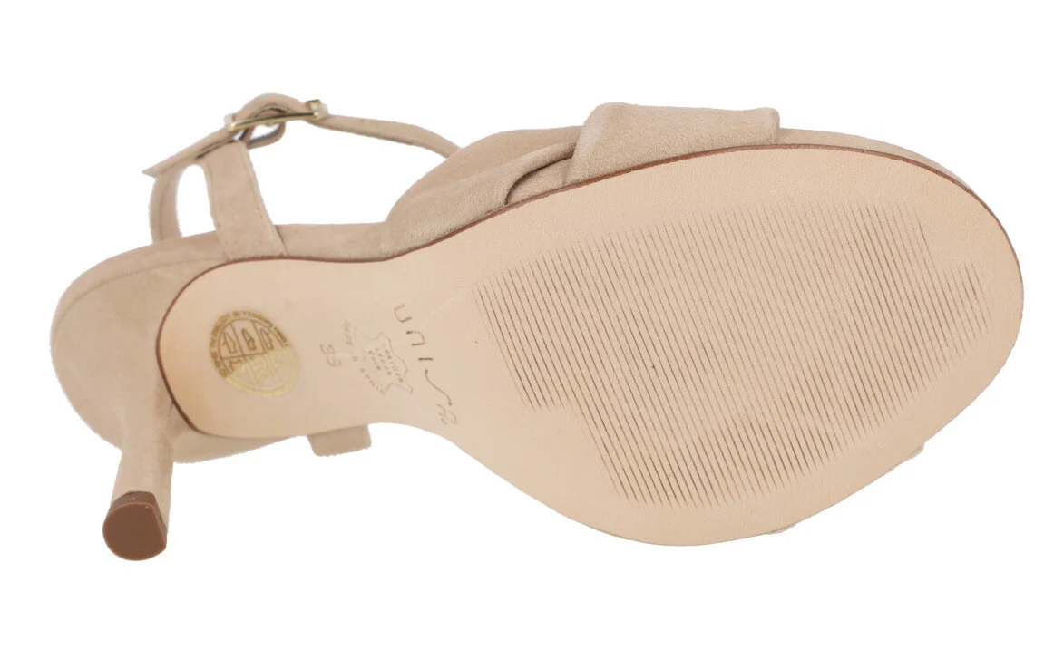 Sandalias de ante beige Yusuf con tacon alto y pulsera al tobillo - Image 5
