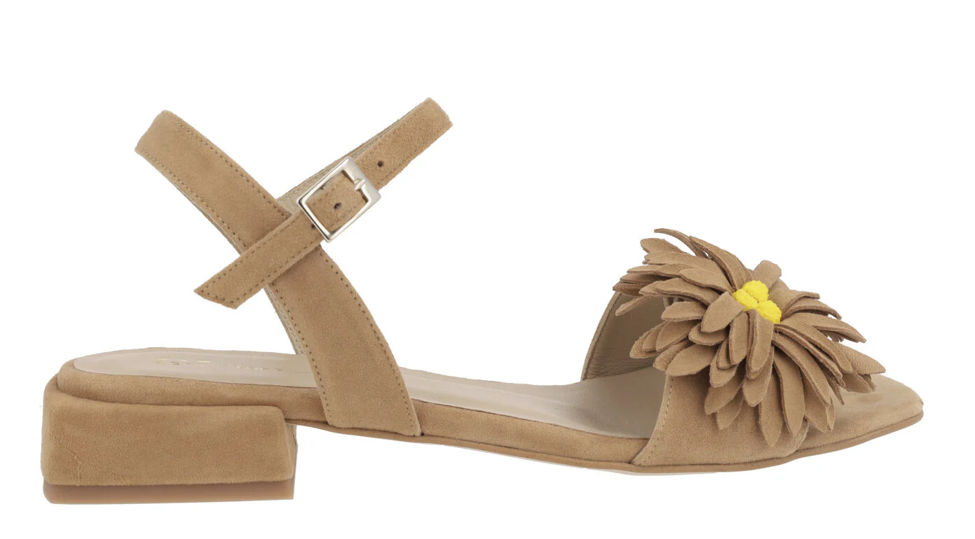 Sandalias de ante con adorno de flor para mujer - Image 7