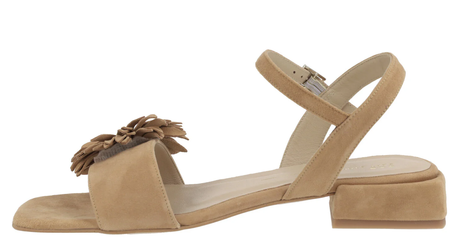 Sandalias de ante con adorno de flor para mujer - Image 8