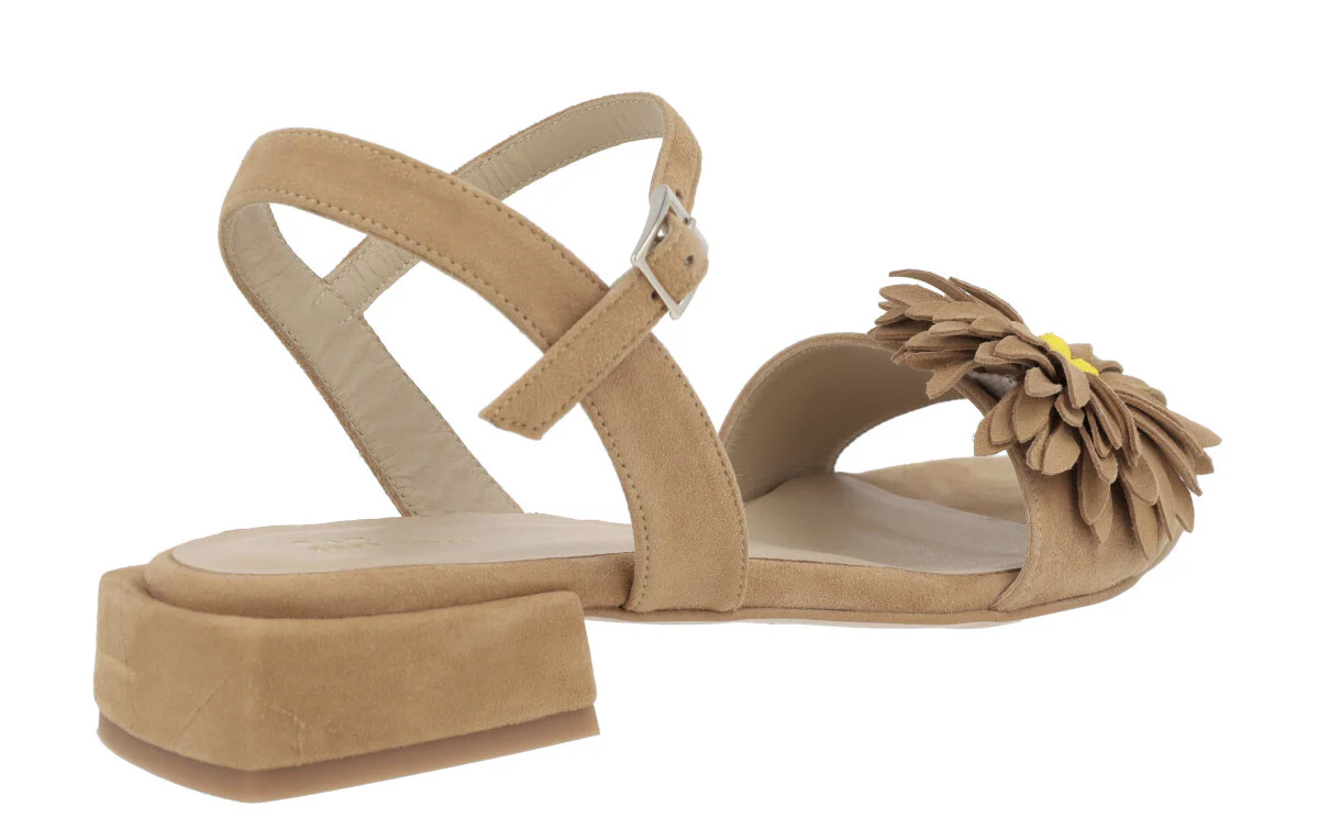 Sandalias de ante con adorno de flor para mujer - Image 9