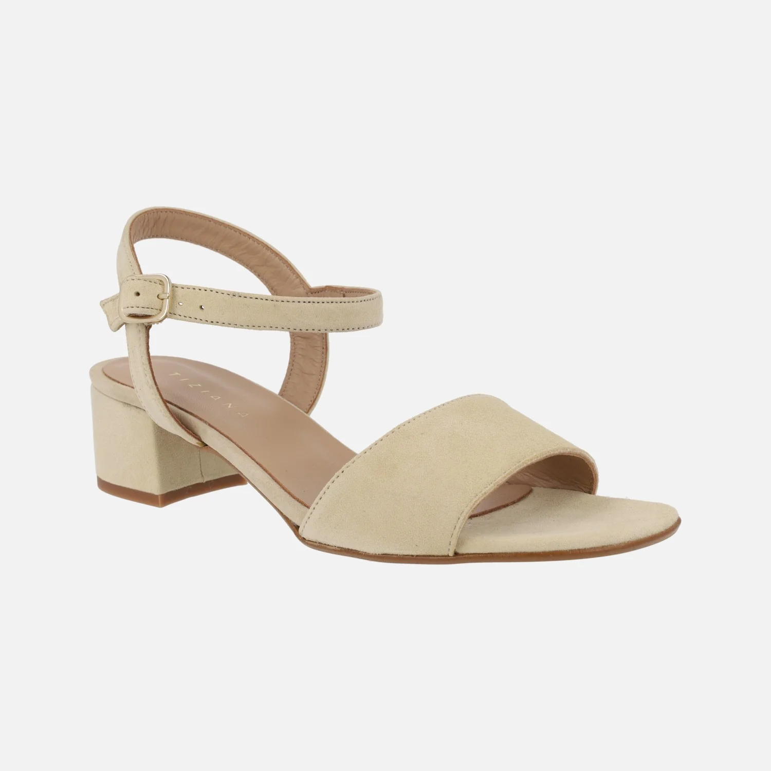 Sandalias de ante con pulsera al tobillo y tacón bajo - Image 2