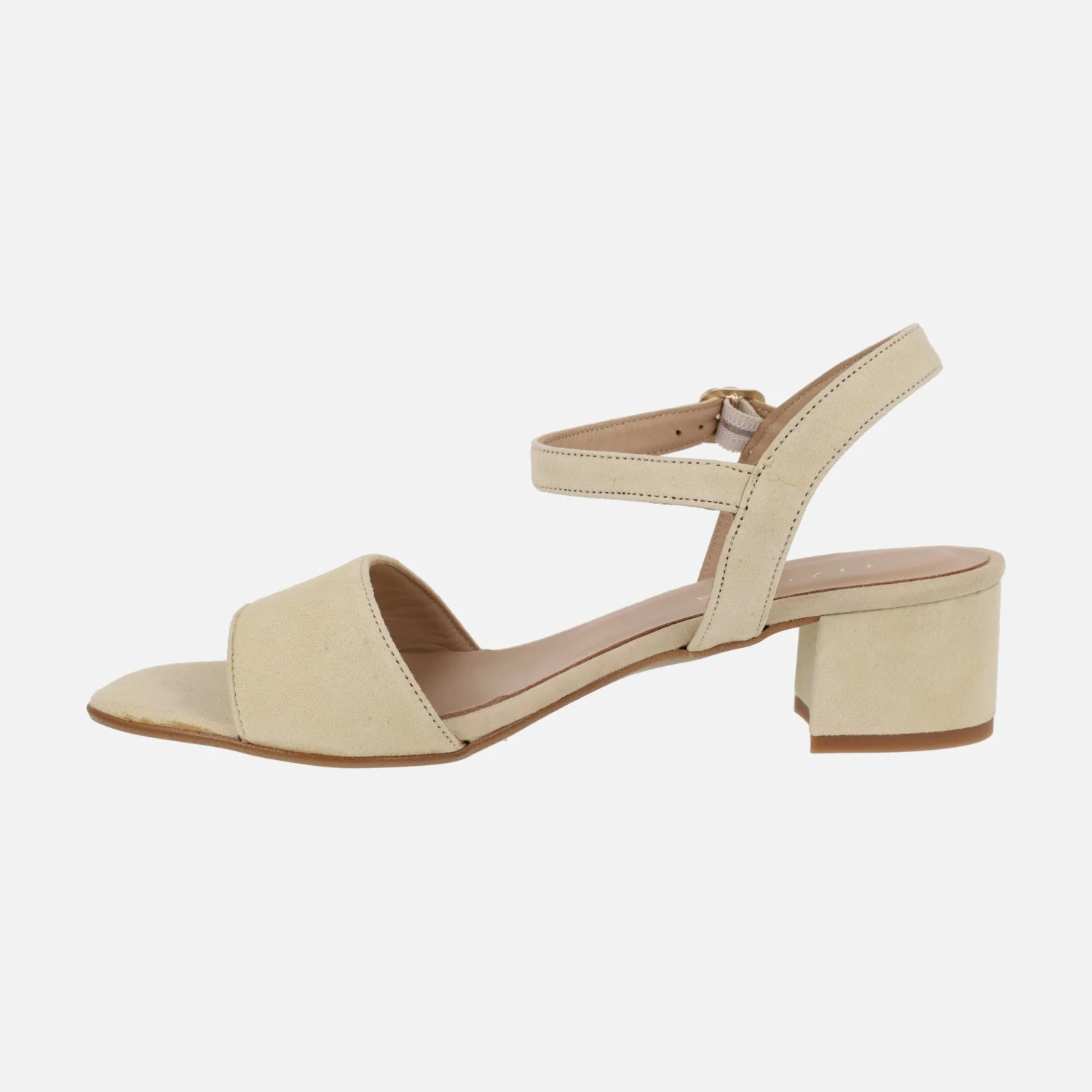 Sandalias de ante con pulsera al tobillo y tacón bajo - Image 3