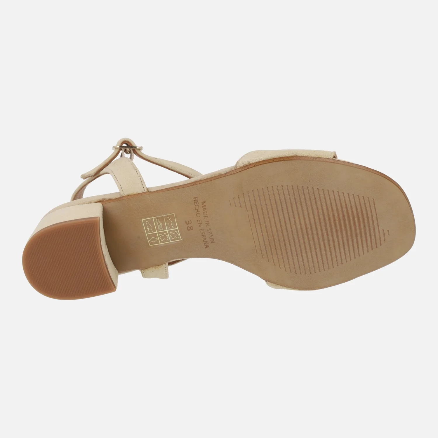 Sandalias de ante con pulsera al tobillo y tacón bajo - Image 5