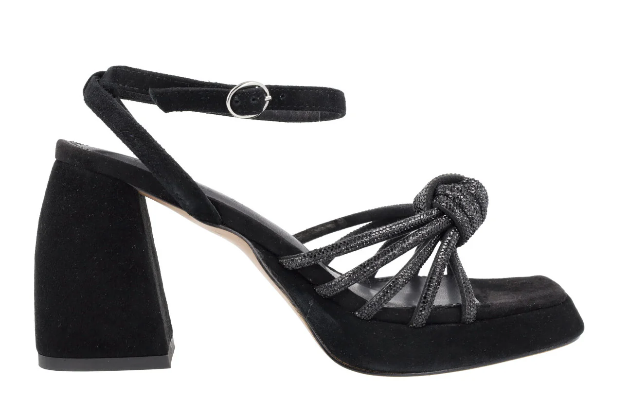 Sandalias de ante con tiras y nudo de strass Tiara - Image 6