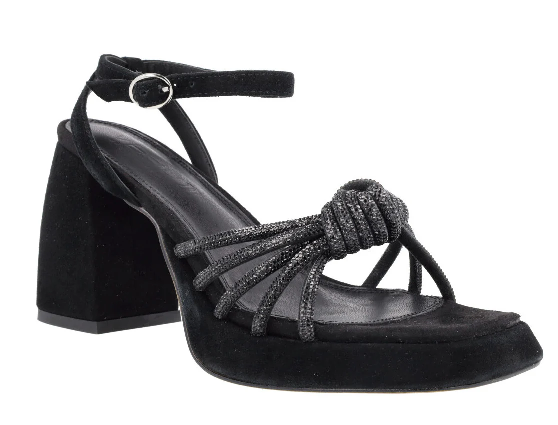 Sandalias de ante con tiras y nudo de strass Tiara - Image 7