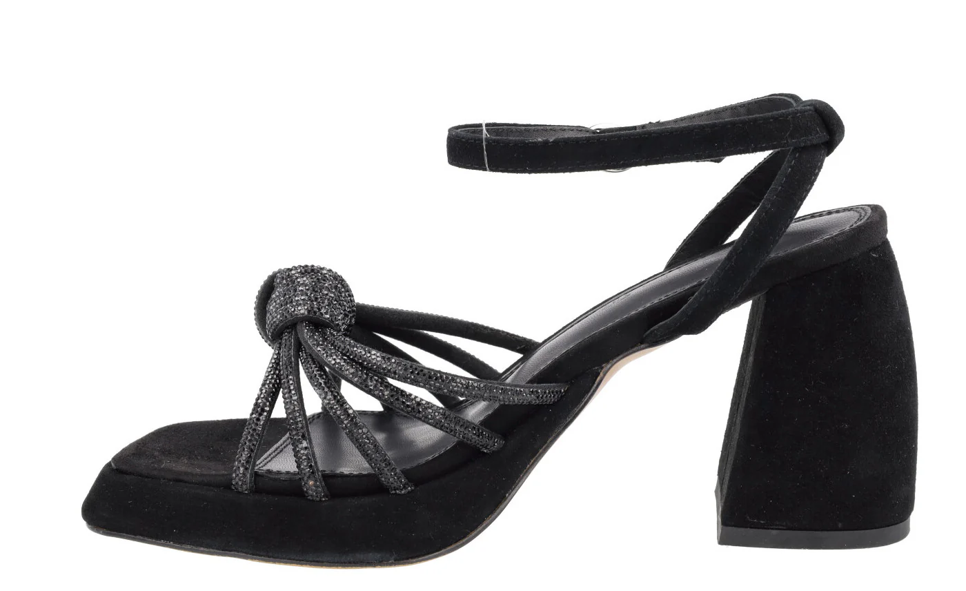 Sandalias de ante con tiras y nudo de strass Tiara - Image 8