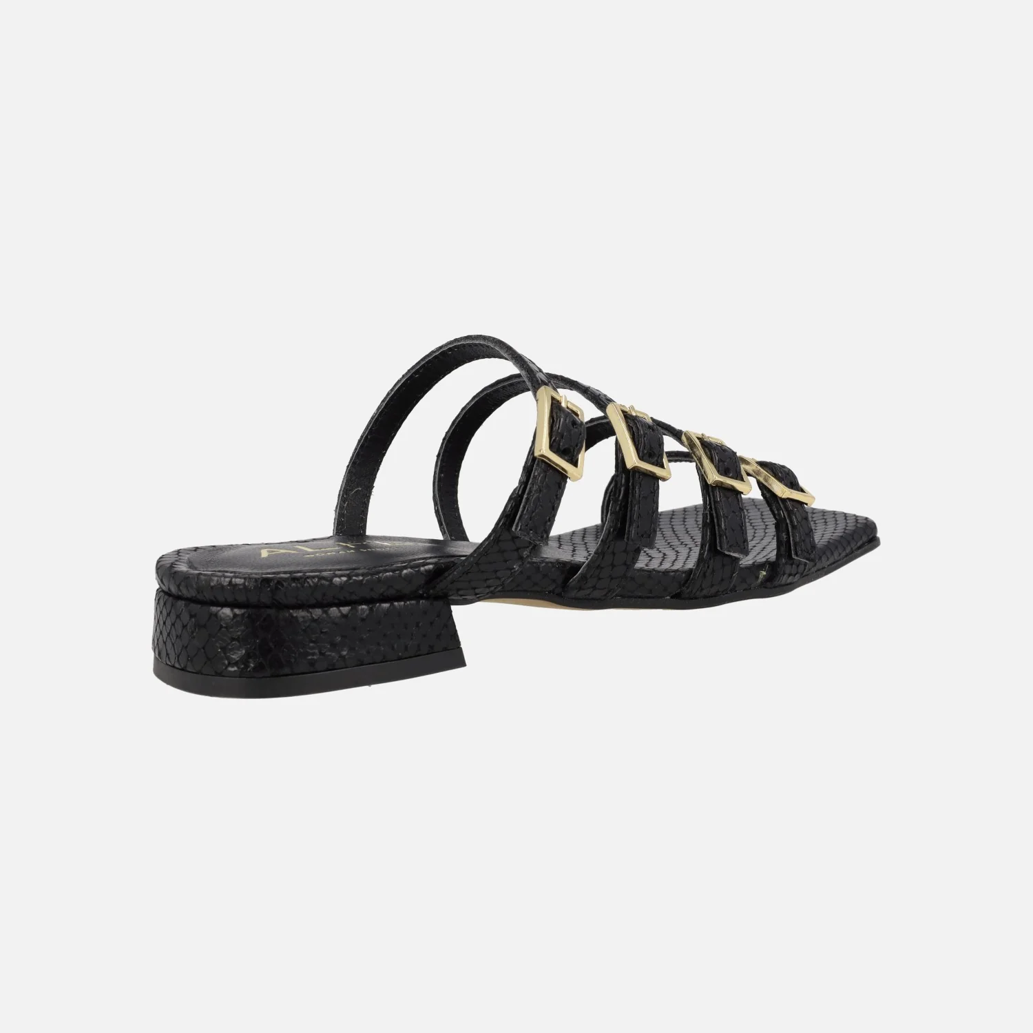 Sandalias de cuatro tiras con hebillas en print serpiente Alpe Saint Tropez - Image 3