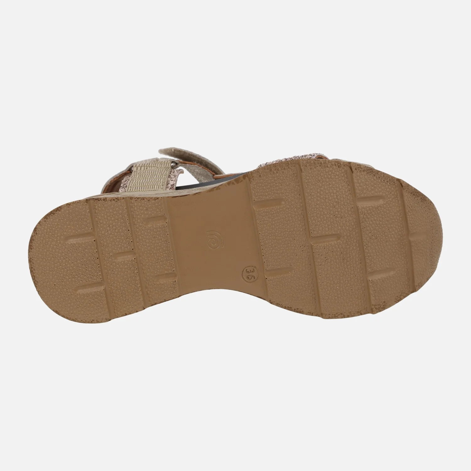 Sandalias de cuña en combinado platino con cierre de velcros - Image 5